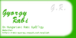 gyorgy rabi business card